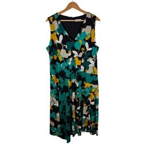 Calvin Klein Floral‎ Print Sleeveless Midi Dress Sz XL Multicolor Career Stretch